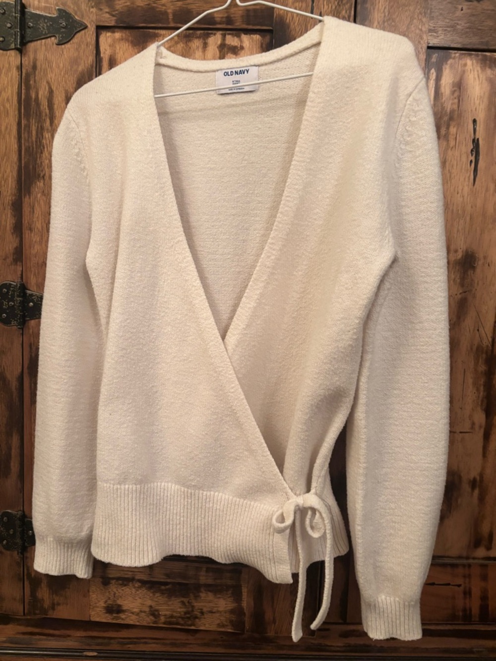 Old Navy SO SOFT Cream Wrap Sweater - Cozy V-Neck Tie Cardigan